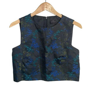 The Print Box London Floral Sleeveless Crop Top
